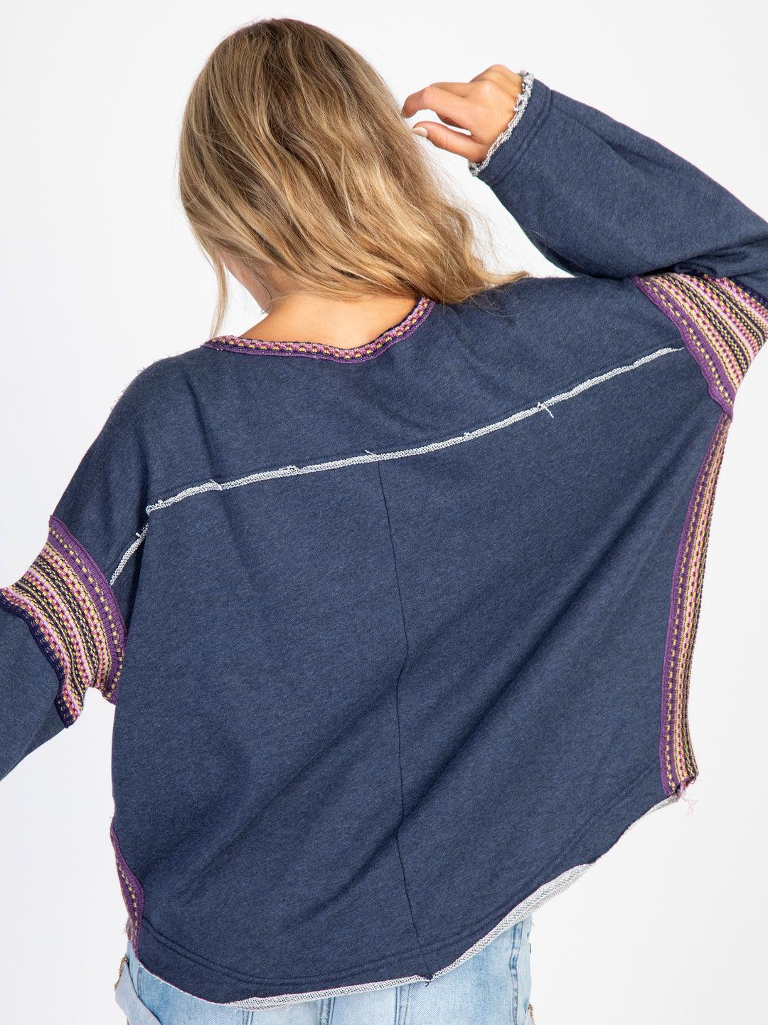 Knit Trim Sweatshirt Product Image