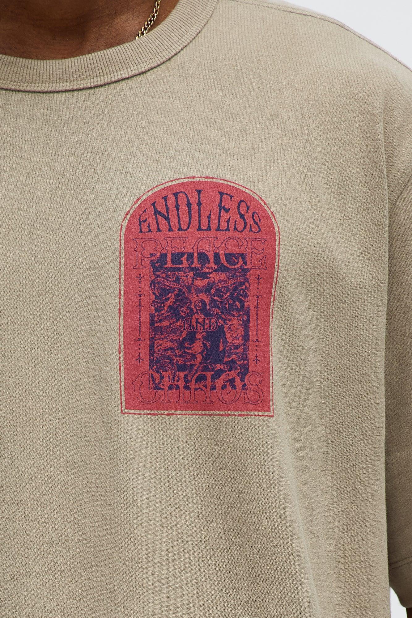 Endless Peace Oversized Short Sleeve Tee - Stone Product Image