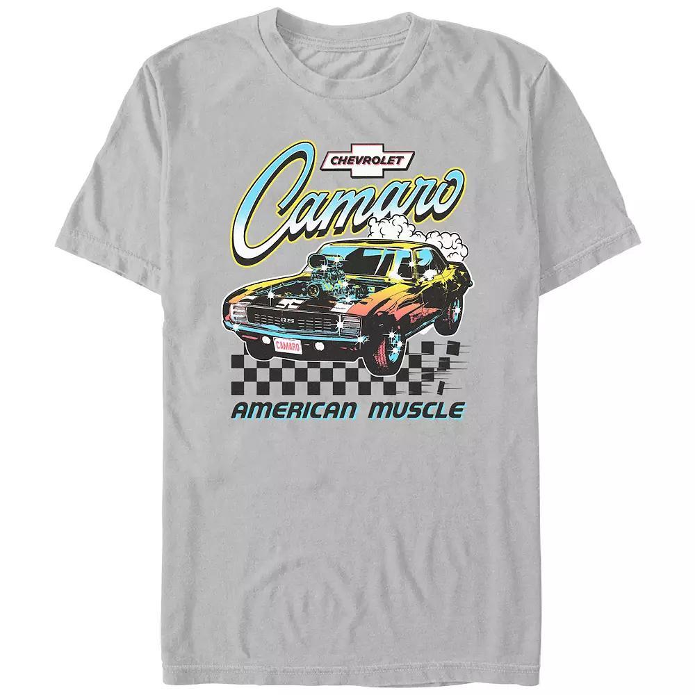 Men's Chevrolet Camaro American Muscle Poster Graphic Tee, Size: XS, Silver Product Image