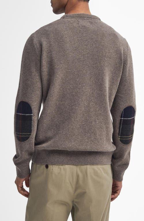 BARBOUR Holden Elbow Patch Wool Crewneck Sweater In Military Marl Product Image