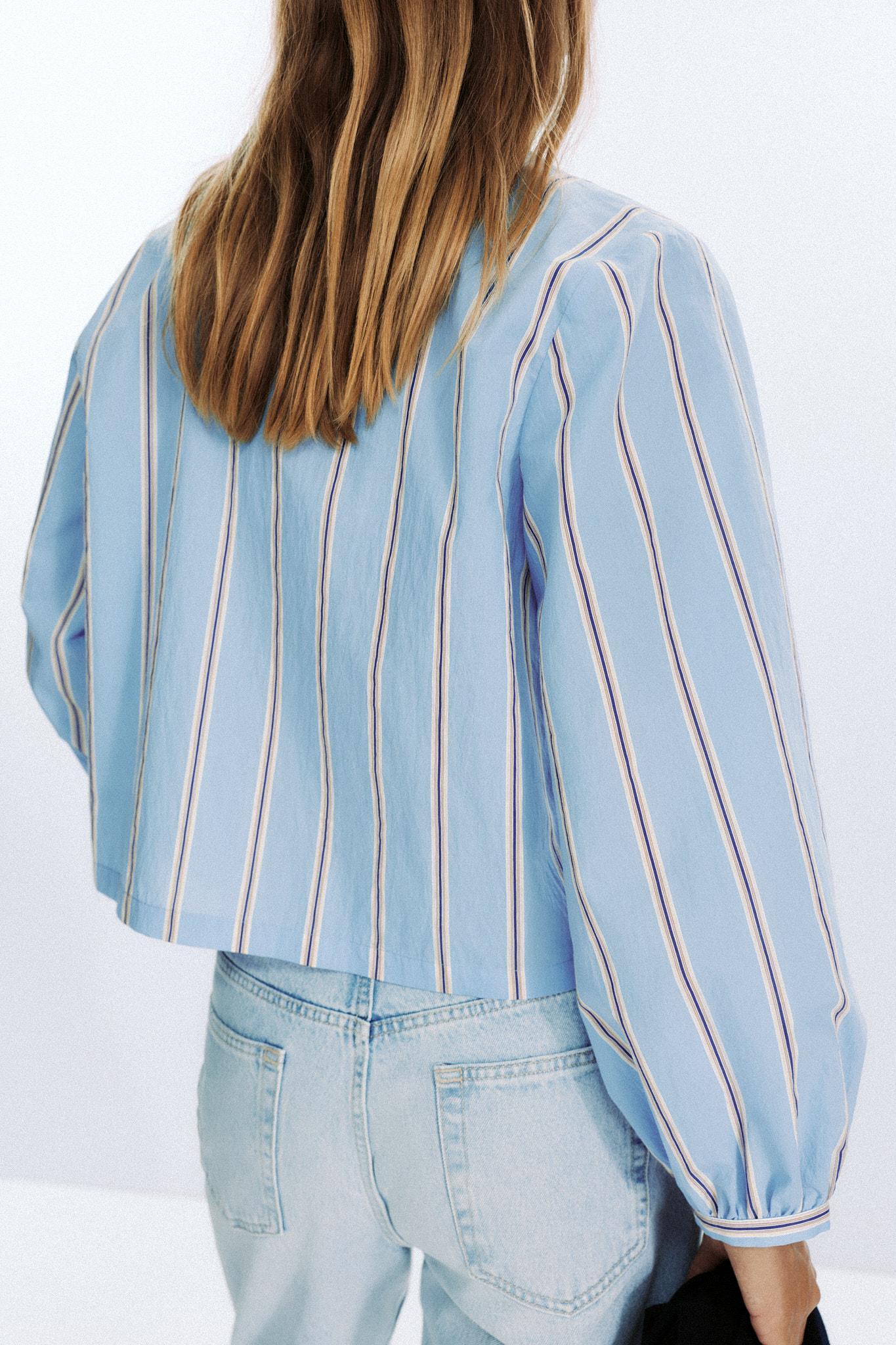 STRIPED POPLIN SHIRT WITH TIES Product Image