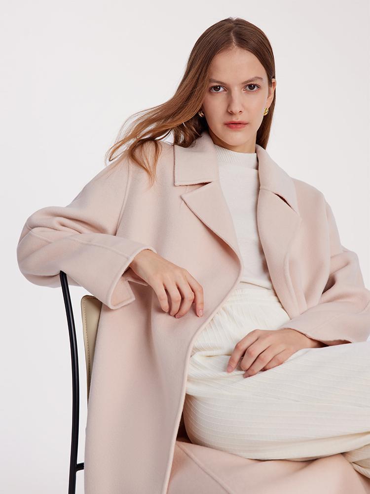 Pure Cashmere Double-Faced Women Coat With Belt Product Image