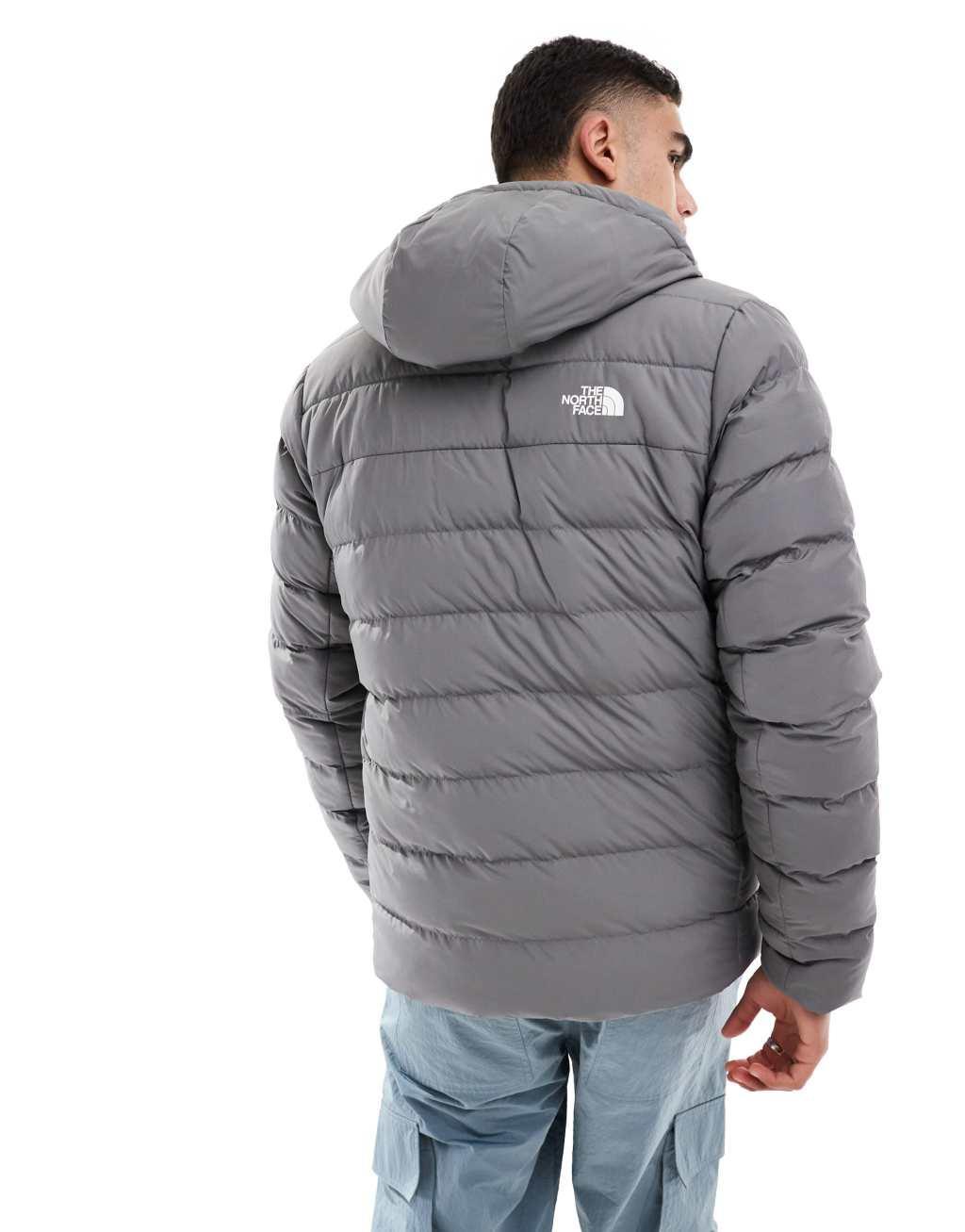 The North Face Aconcagua 3 lined padded hoodie jacket in pearl gray Product Image