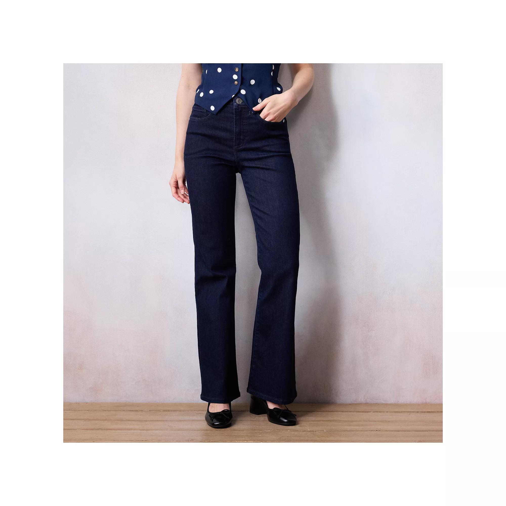 Women's LC Lauren Conrad Super High Waisted Flare Jeans, Size: 8, Portia Rinse Product Image