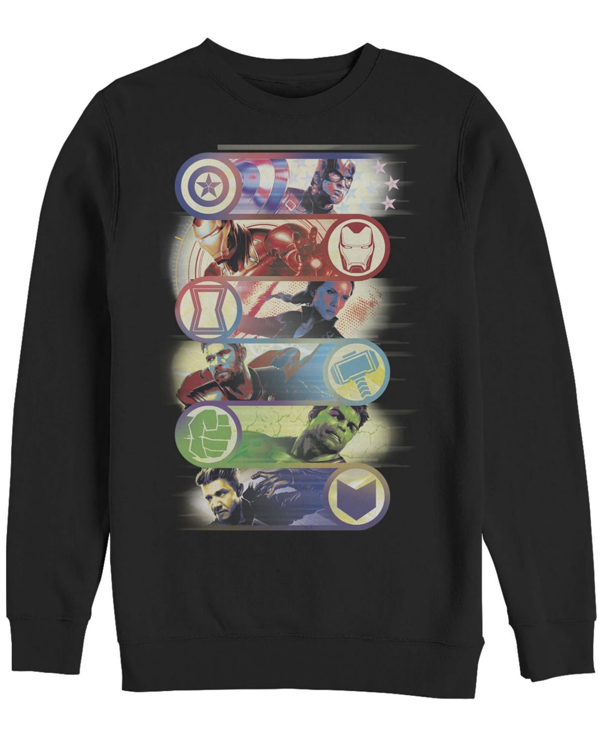 Men's Marvel Avengers Endgame Hero Symbol Colorful Group Shot Poster Tee, Size: Large, Black Product Image