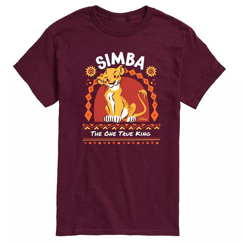 Disneys The Lion King Simba Mens One True King Graphic Tee Blue Product Image