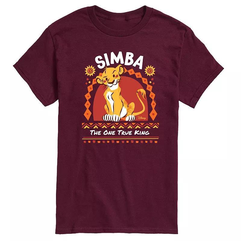 Disneys The Lion King Simba Mens One True King Graphic Tee Blue Product Image