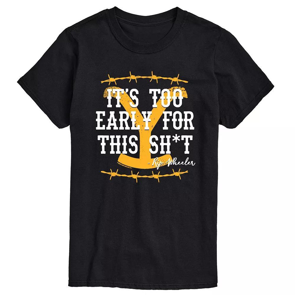 Big & Tall Yellowstone Its Too Early For This Graphic Tee, Men's, Size: XXL Tall, Black Product Image