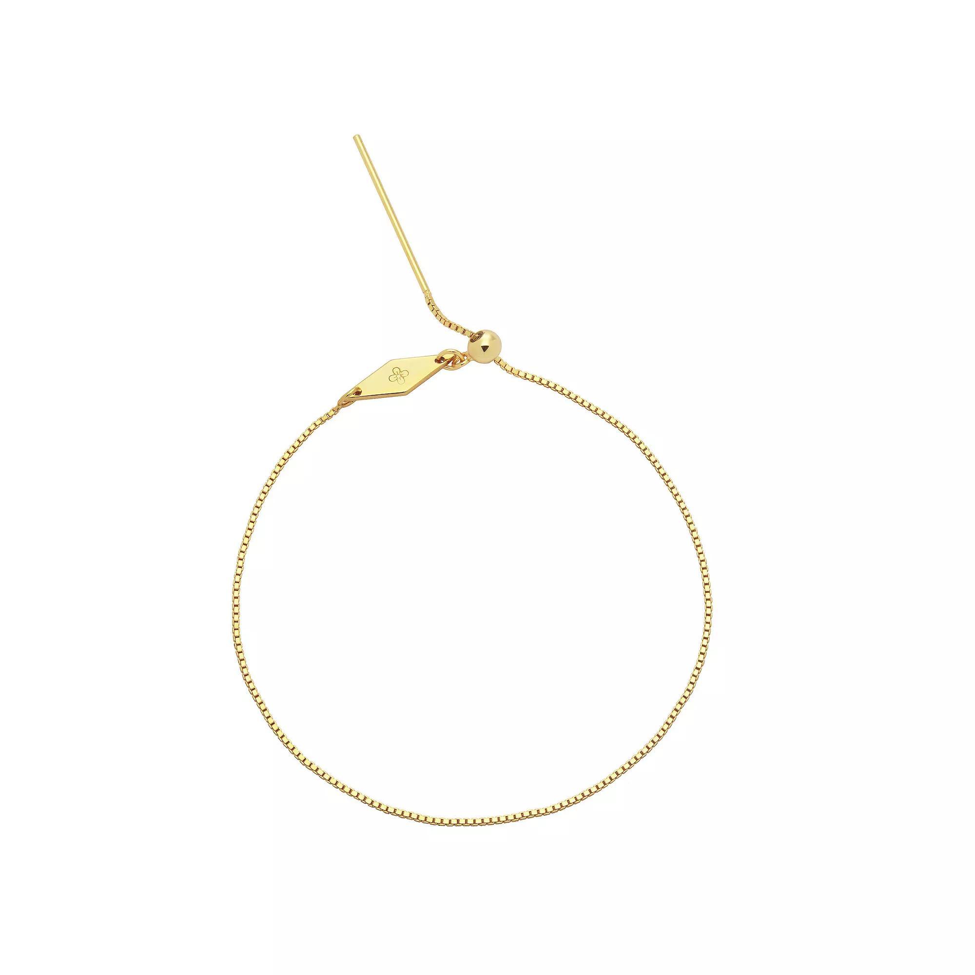 PRIMROSE Sterling Silver Adjustable Box Chain Sliding Bracelet, Women's Product Image