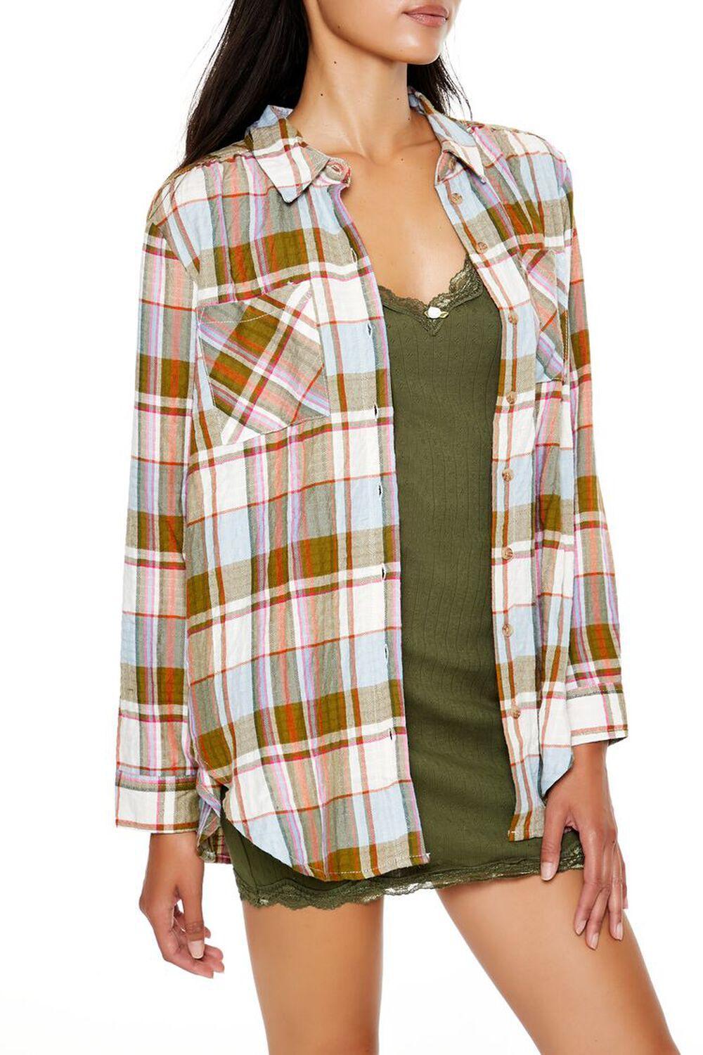 Plaid Curve-Hem Shirt | Forever 21 Product Image