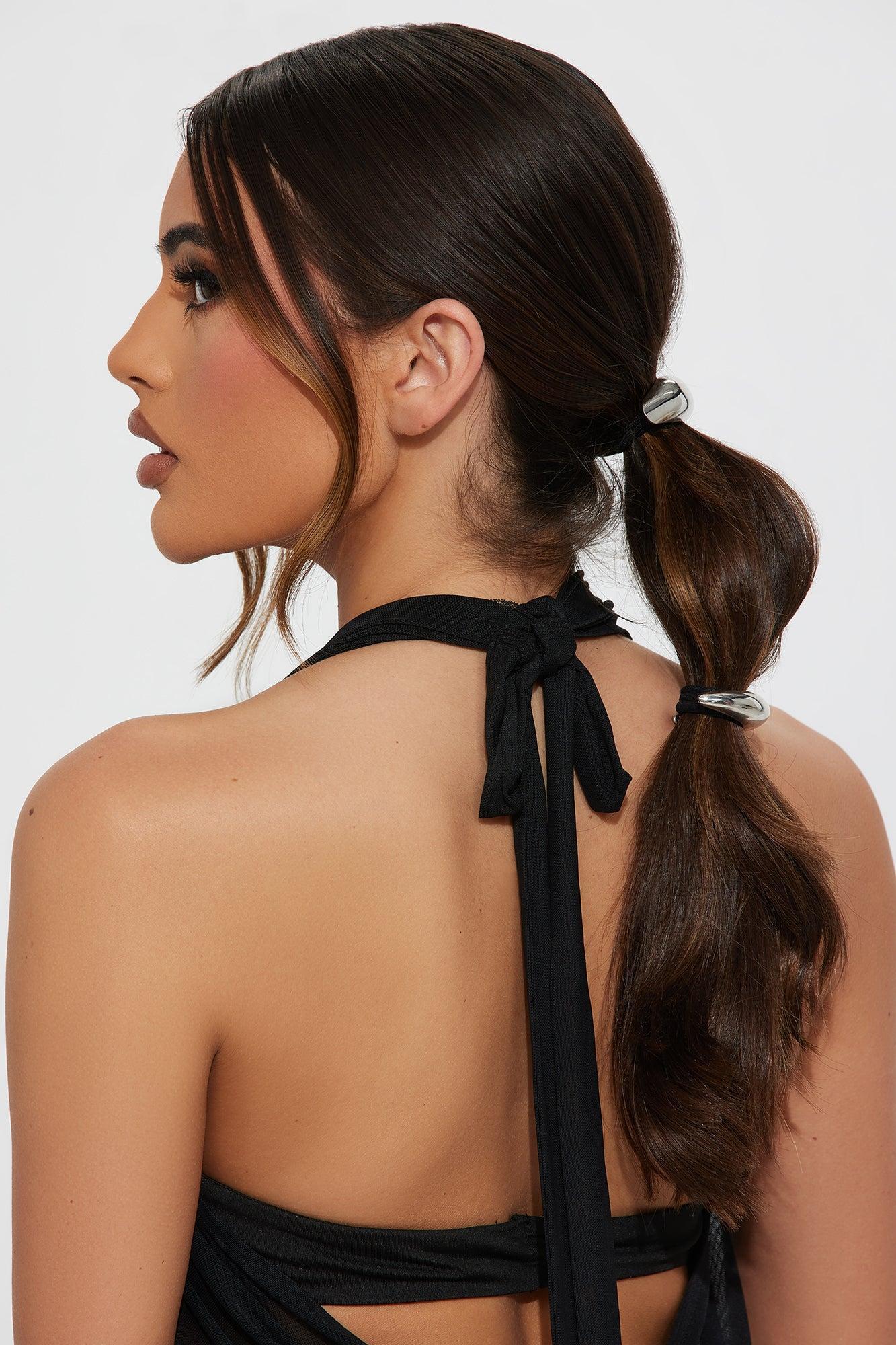 Hooked On You 2 Piece Scrunchie Set - Silver Product Image