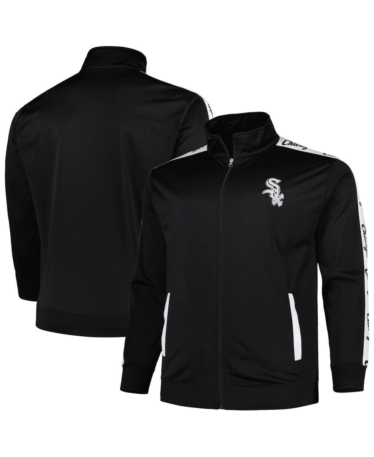 Men's Black Chicago White Sox Big & Tall Tricot Track Full-Zip Jacket, Size: 3XLT Product Image