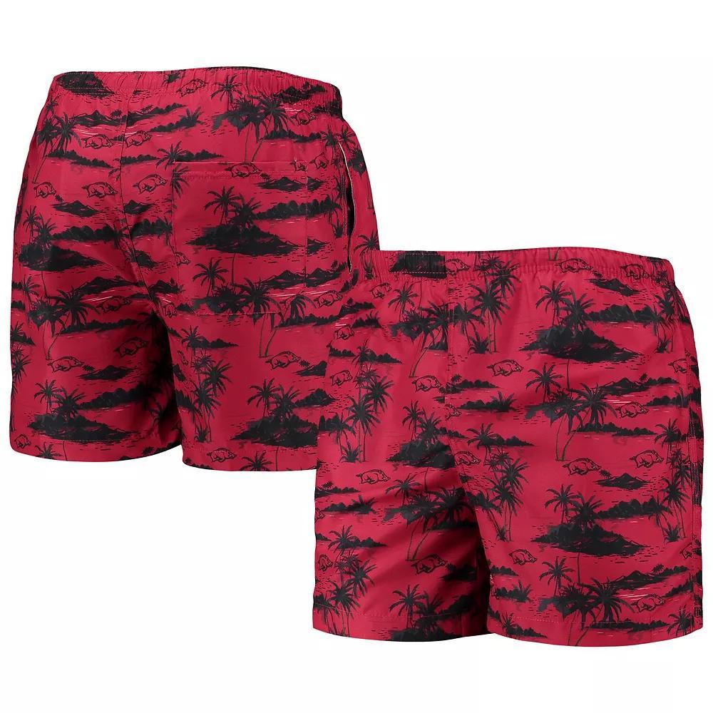 Men's FOCO Cardinal Arkansas Razorbacks Island Palm Swim Trunks, Size: Small, Red Product Image