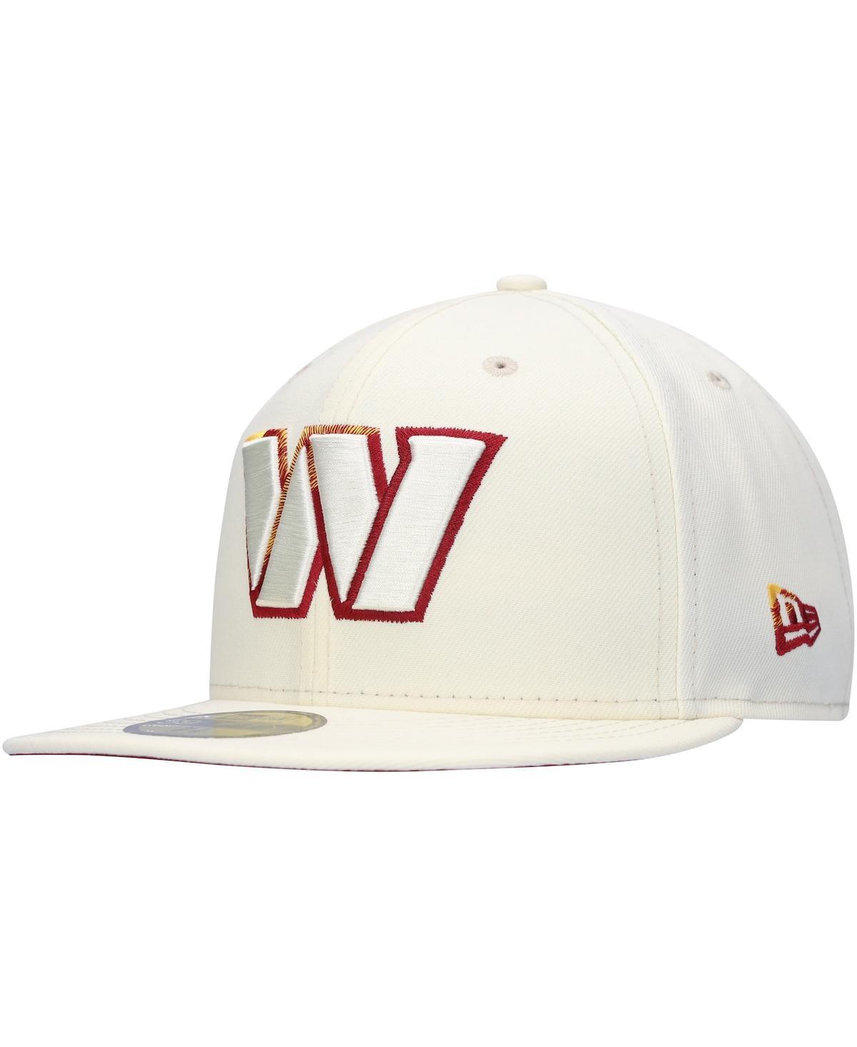 Men's New Era Cream Washington Commanders Chrome Color Dim 59FIFTY Fitted Hat, Size: 6 7/8, Wft Beige Product Image