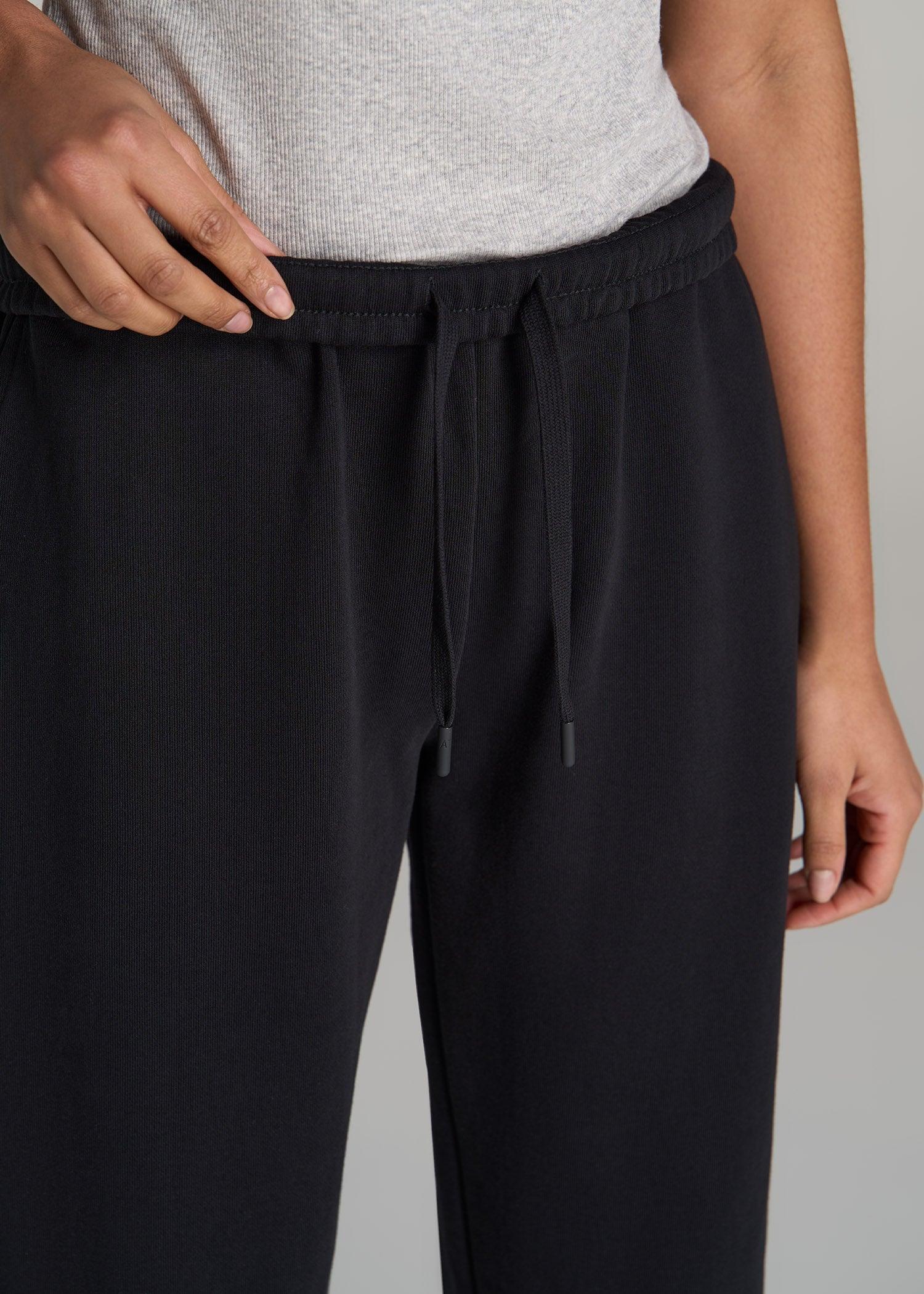 Wearever Oversized French Terry Joggers for Tall Women in Black Product Image