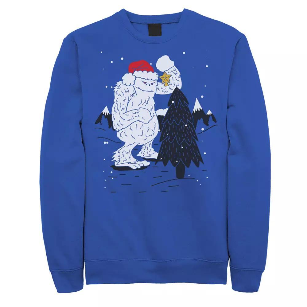 Men's Yeti Christmas Tree Star Ornament Snow Sweatshirt, Size: XXL, Royal Product Image