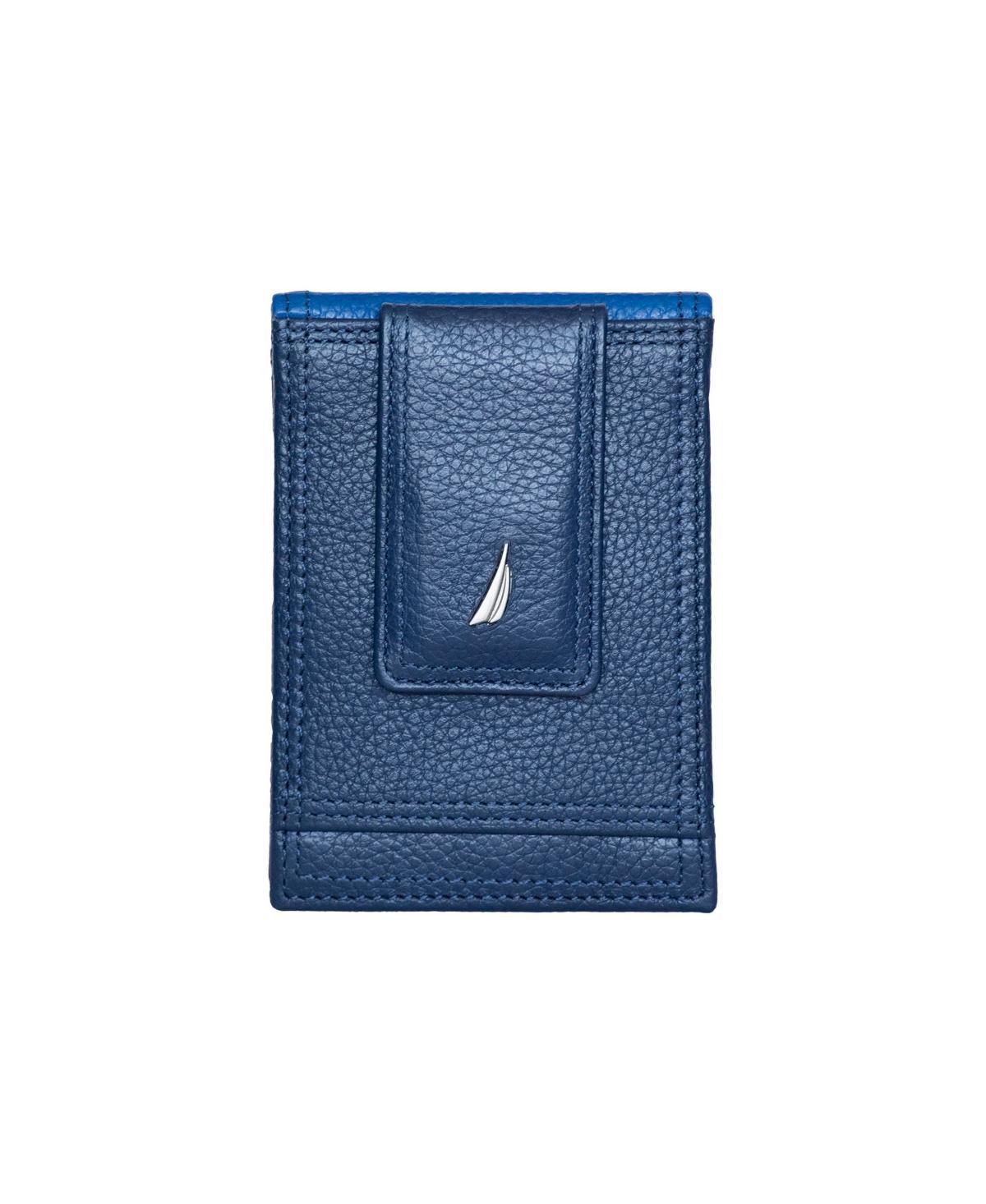 Nautica Mens Front Pocket Leather Wallet - Black Product Image