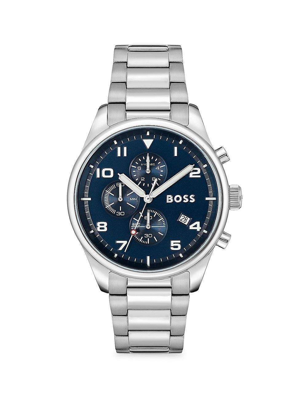 Hugo Boss Mens View Quartz Chronograph Black Stainless Steel Bracelet Watch Product Image