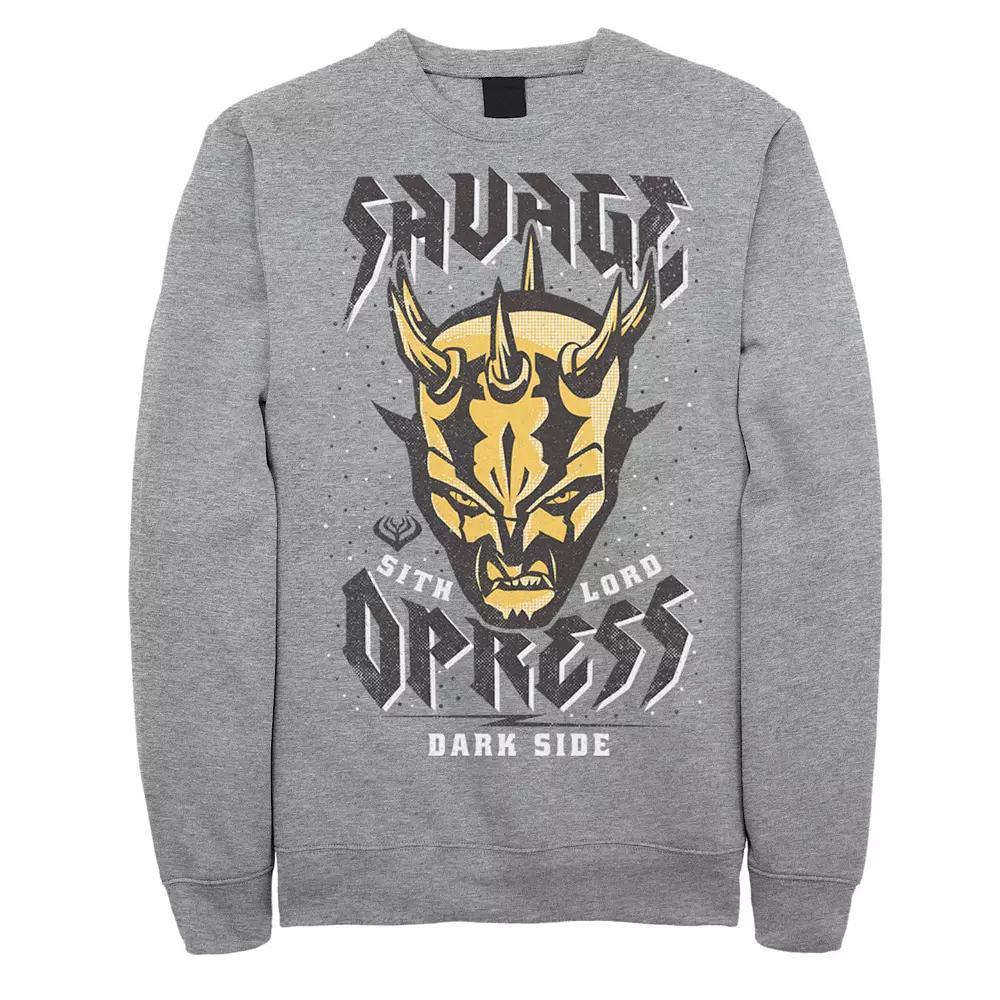 Men's Star Wars: Clone Wars Savage Opress Dark Side Portrait Sweatshirt, Size: XL, Athletic Grey Product Image