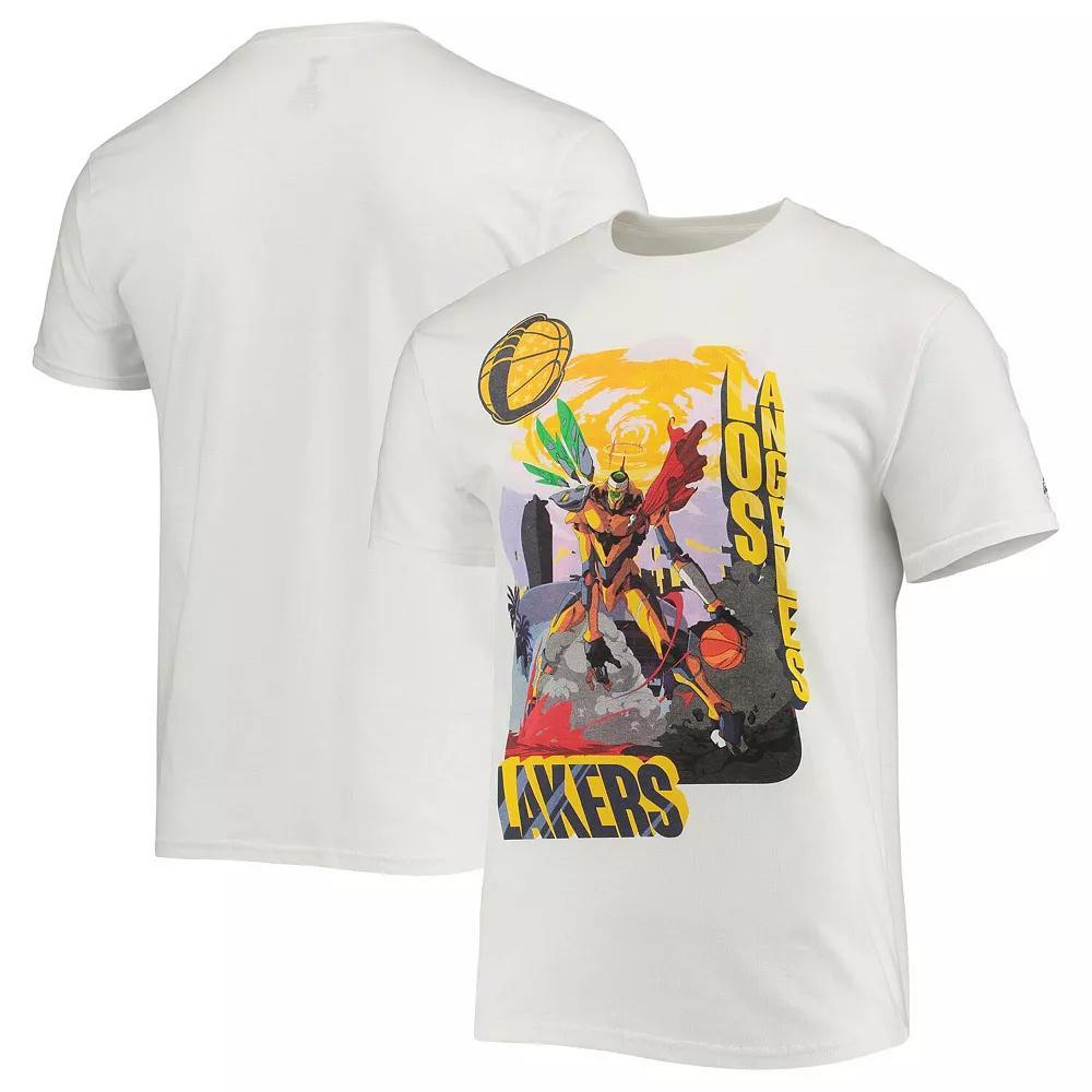 Men's NBA x McFlyy White Los Angeles Lakers Identify Artist Series T-Shirt, Size: XL Product Image
