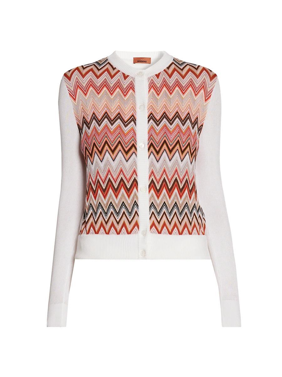 Womens Chevron Knit Cardigan Product Image