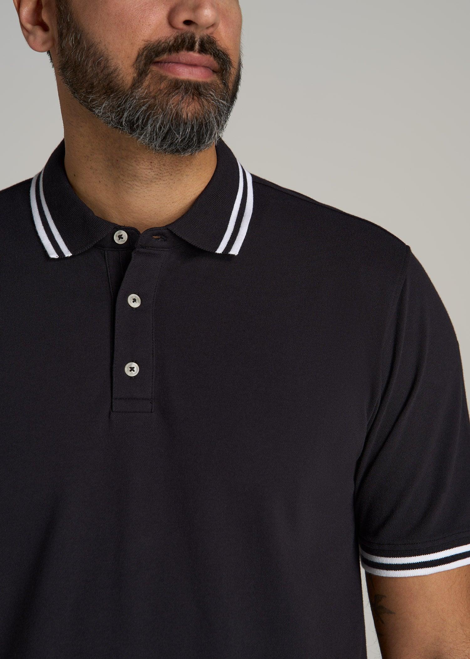Contrast Tipped Polo Men's in Ecru Product Image