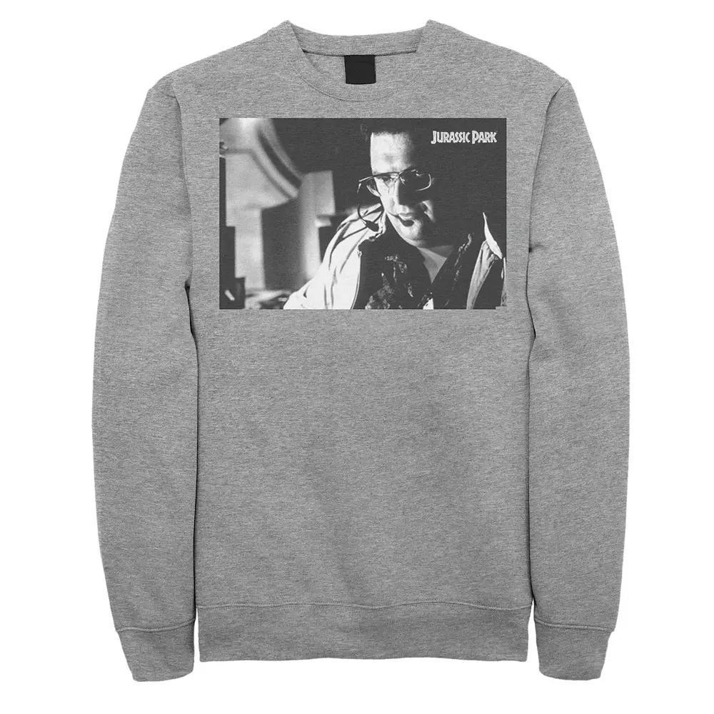 Mens Jurassic Park Dennis Nedry Computer Work Sweatshirt Athletic Grey Product Image