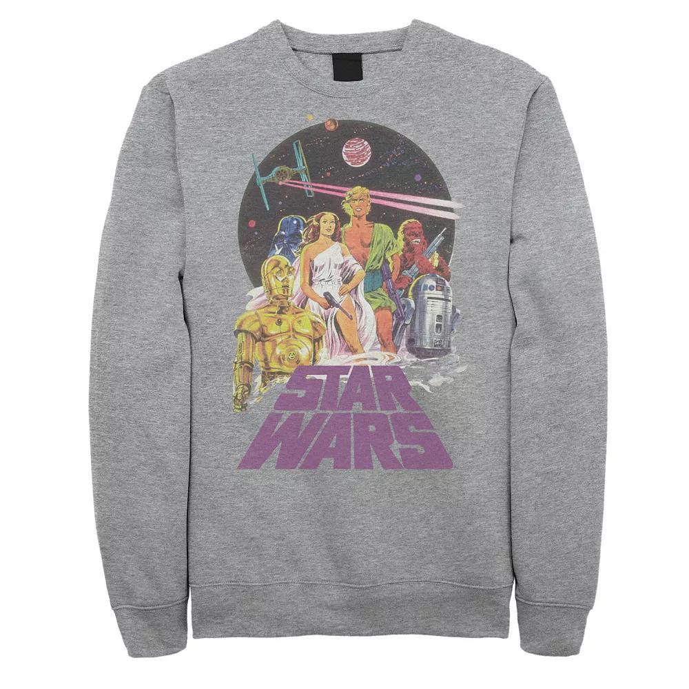 Big & Tall Star Wars Group Shot Battle Logo Sweatshirt, Men's, Size: Large Tall, Athletic Grey Product Image