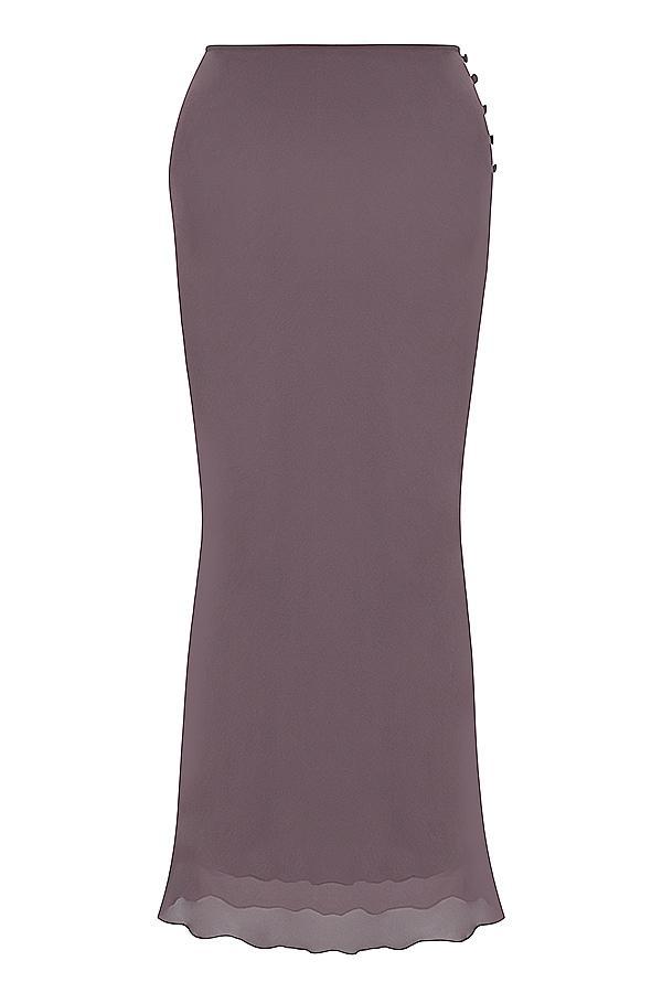 Dyana  dark mauve bias cut maxi skirt Product Image