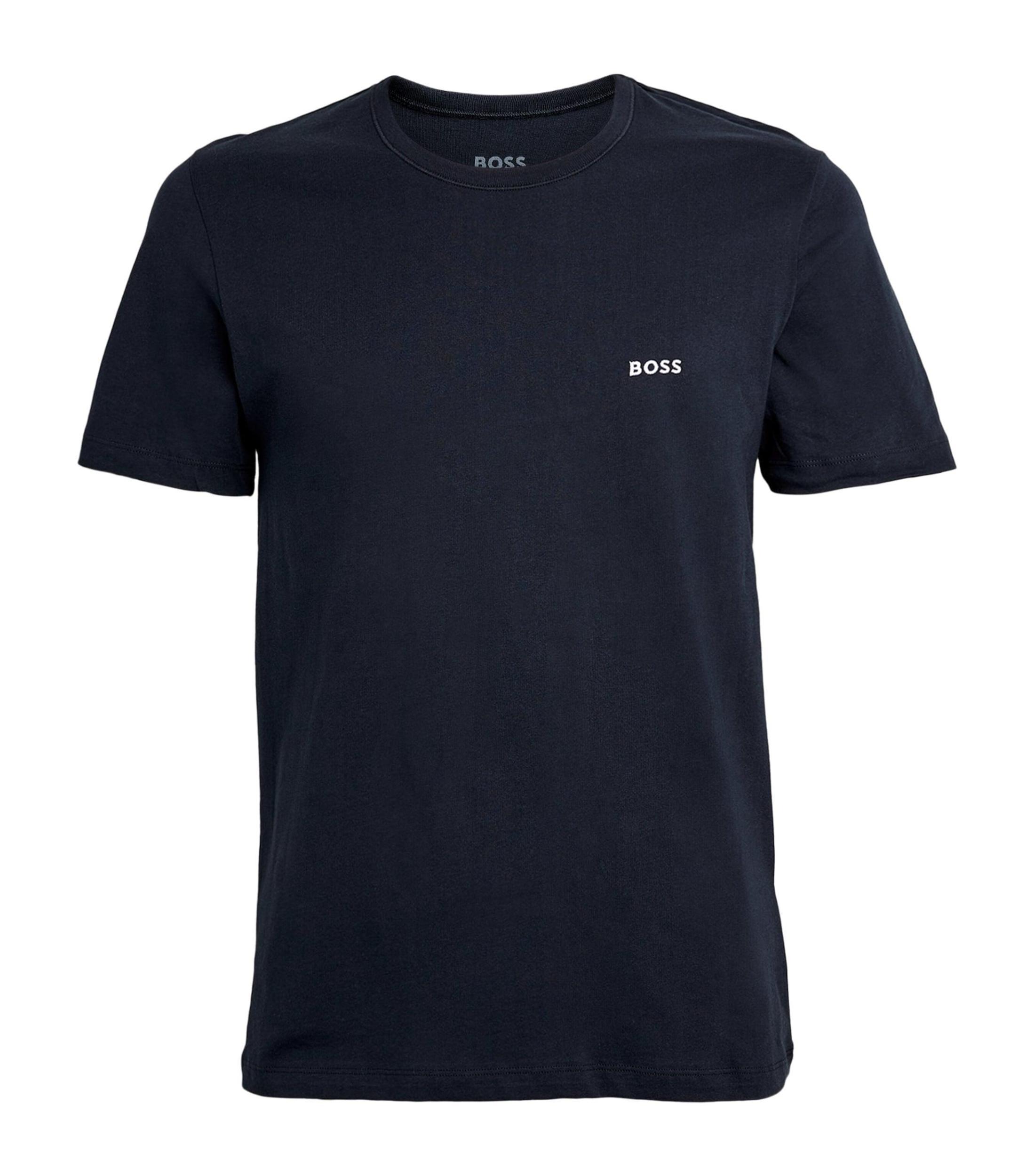 HUGO BOSS Pajama T-shirt With Embroidered Logo In Dark Blue Product Image