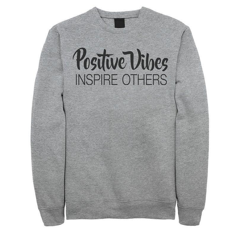 Men's Fifth Sun Positive Vibes Bold Sweatshirt, Size: Medium, Athletic Grey Product Image