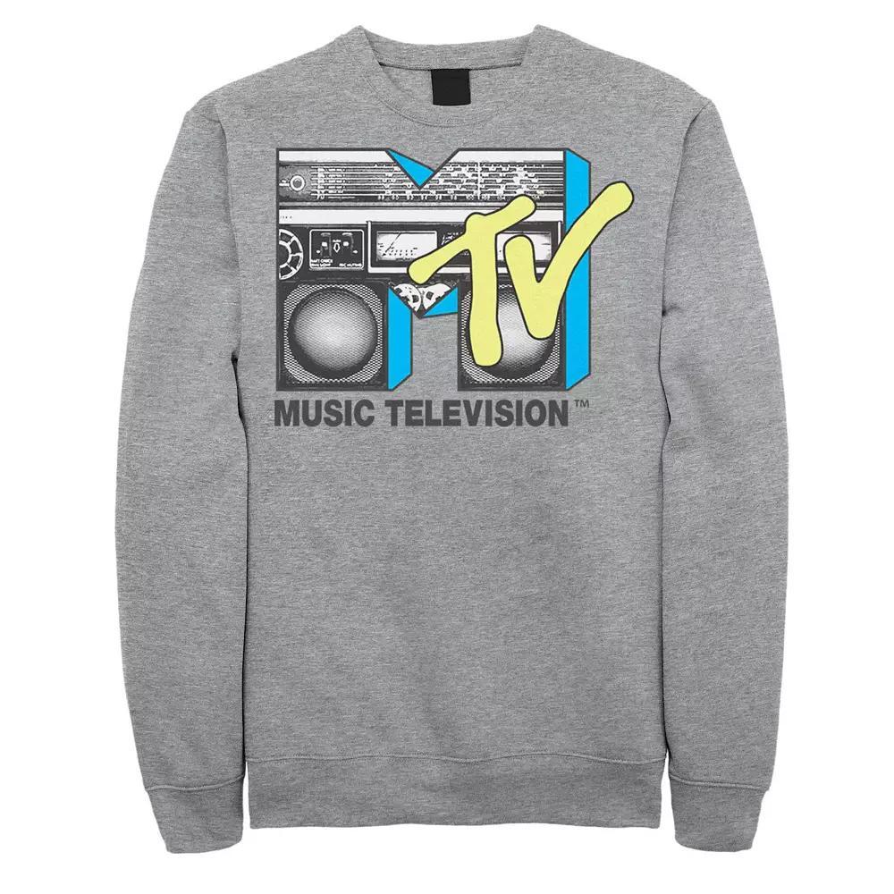 Big & Tall MTV Logo Black And Yellow Boombox Sweatshirt, Men's, Size: 3XB, Athletic Grey Product Image
