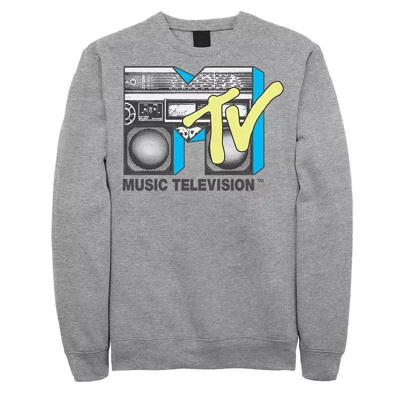 Big & Tall MTV Logo Black And Yellow Boombox Sweatshirt, Men's, Size: 3XB, Athletic Grey Product Image