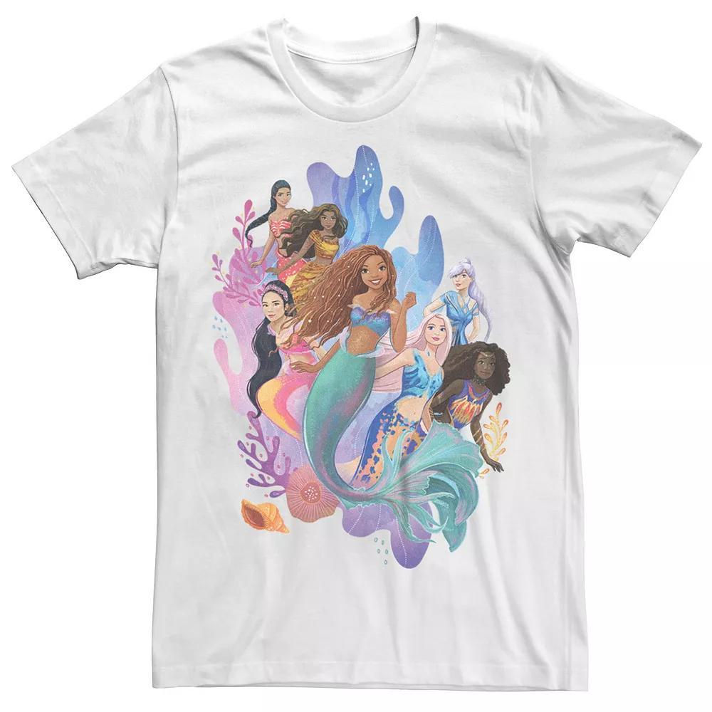 Disney's The Little Mermaid Big & Tall Live Action Mermaid Group Graphic Tee, Men's, Size: XXL Tall, White Product Image