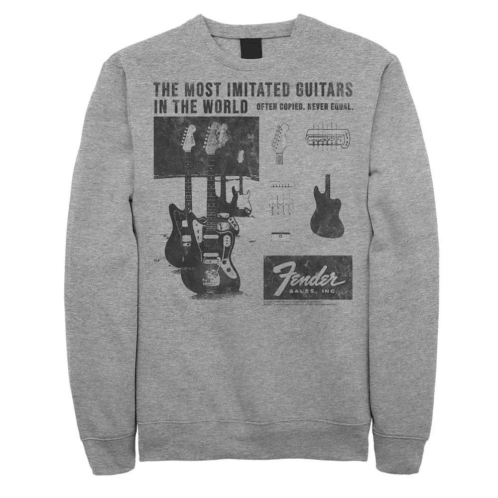 Men's Fender The Most Imitated Guitars In The World Sweatshirt, Size: XXL, Athletic Grey Product Image