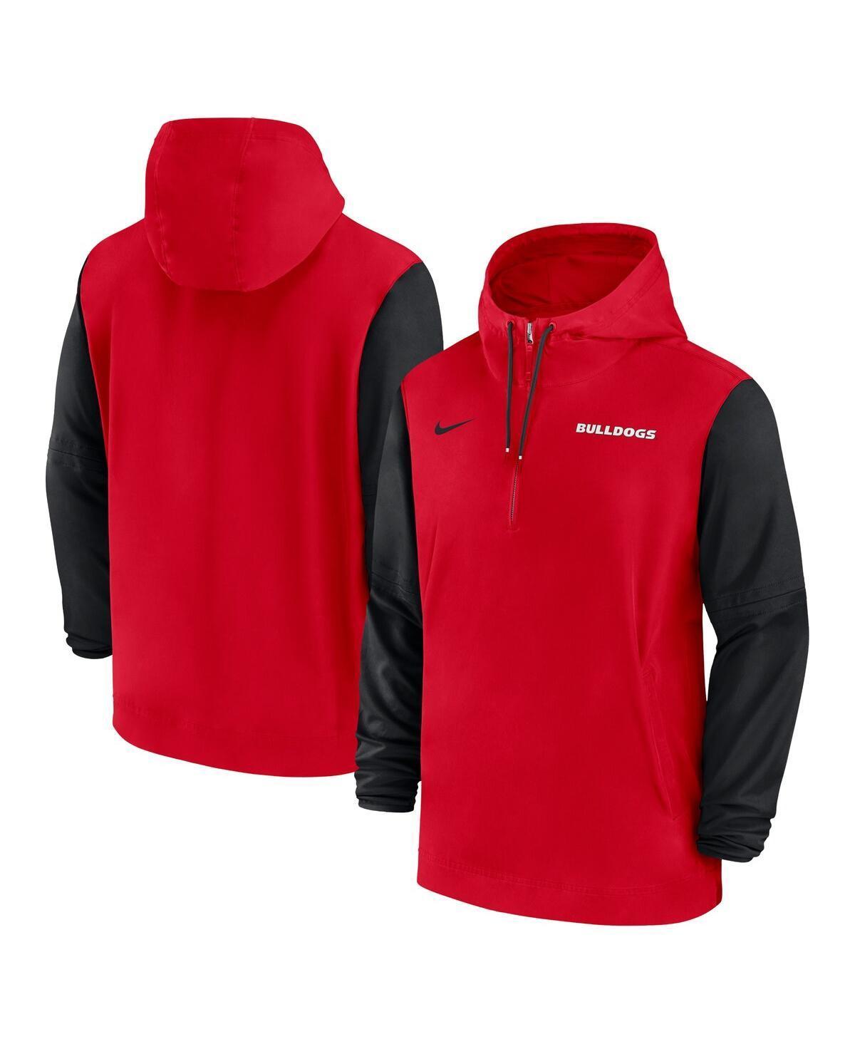 Men's Nike Red Georgia Bulldogs 2024 Sideline Pregame Player Half-Zip Hoodie, Size: Medium Product Image