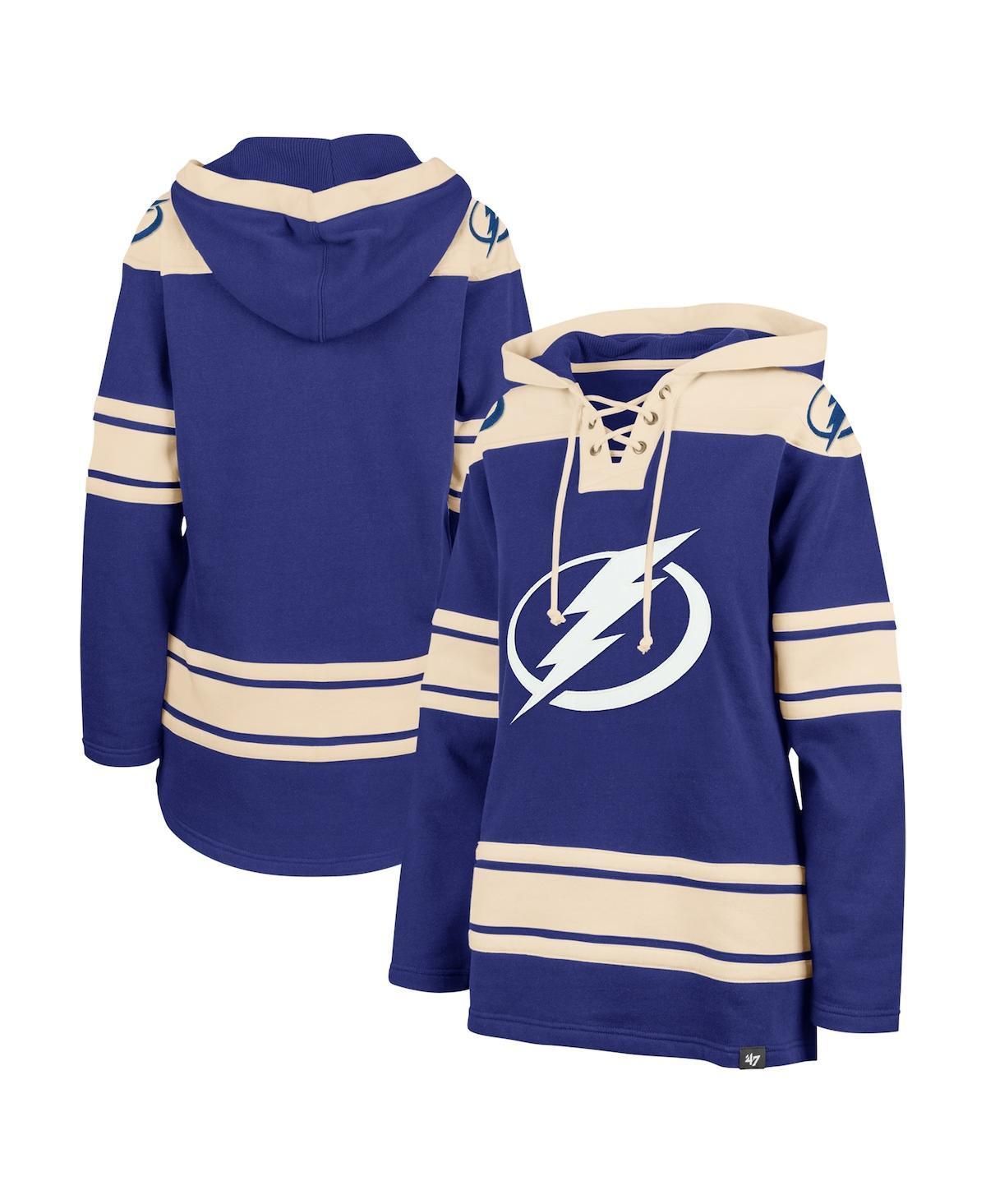 Womens 47 Blue Tampa Bay Lightning Superior Lacer Pullover Hoodie Product Image