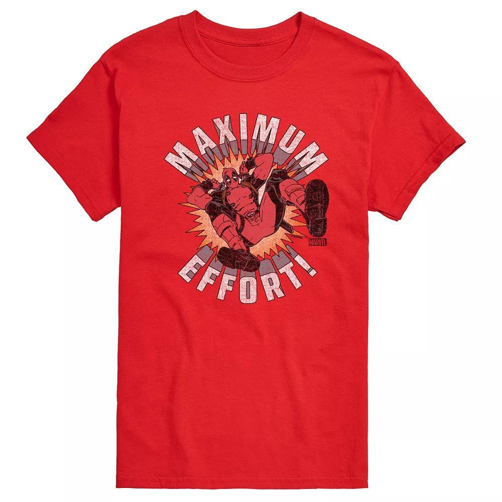 Mens Marvel Deadpool Maximum Effort Long Sleeve Graphic Tee Product Image