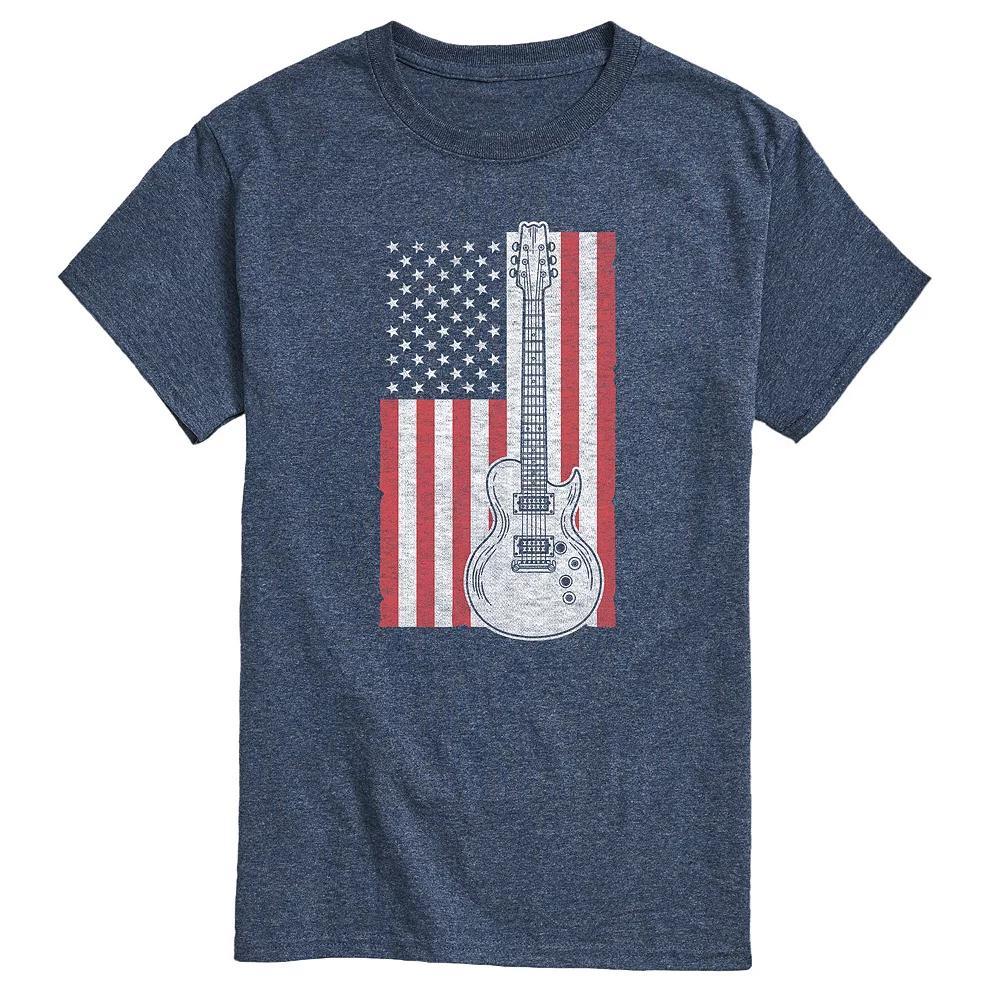 Big & Tall USA Flag Guitar Graphic Tee, Mens Product Image