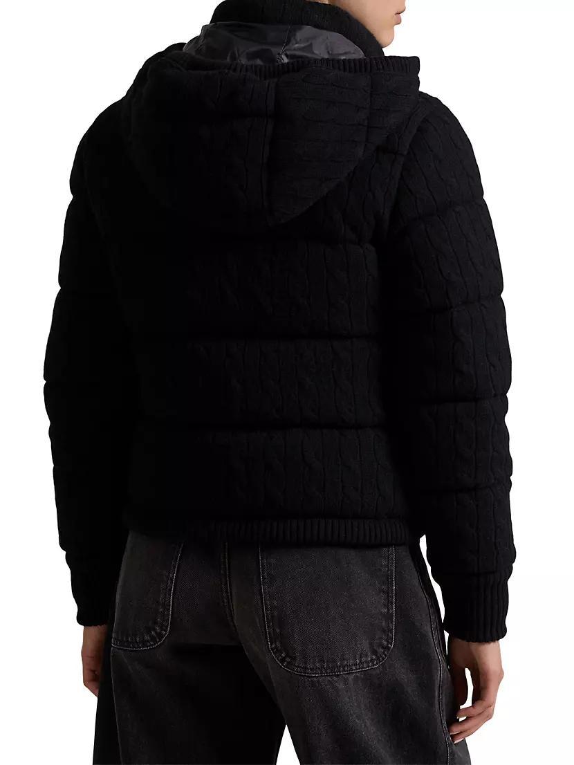Wool-Blend Cable-Knit Down Coat Product Image