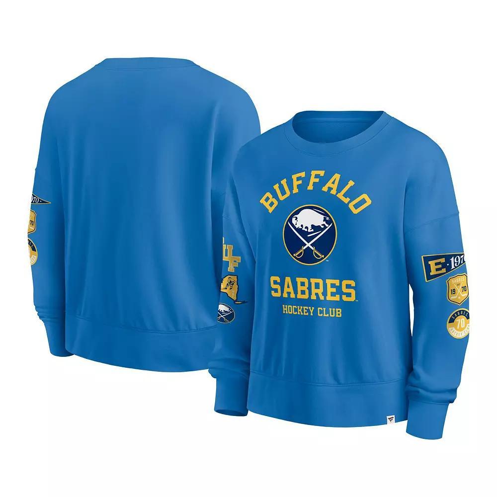 Women's Fanatics  Royal Buffalo Sabres Oversized Vintage Go Team Pullover Sweatshirt, Size: Large, Blue Product Image