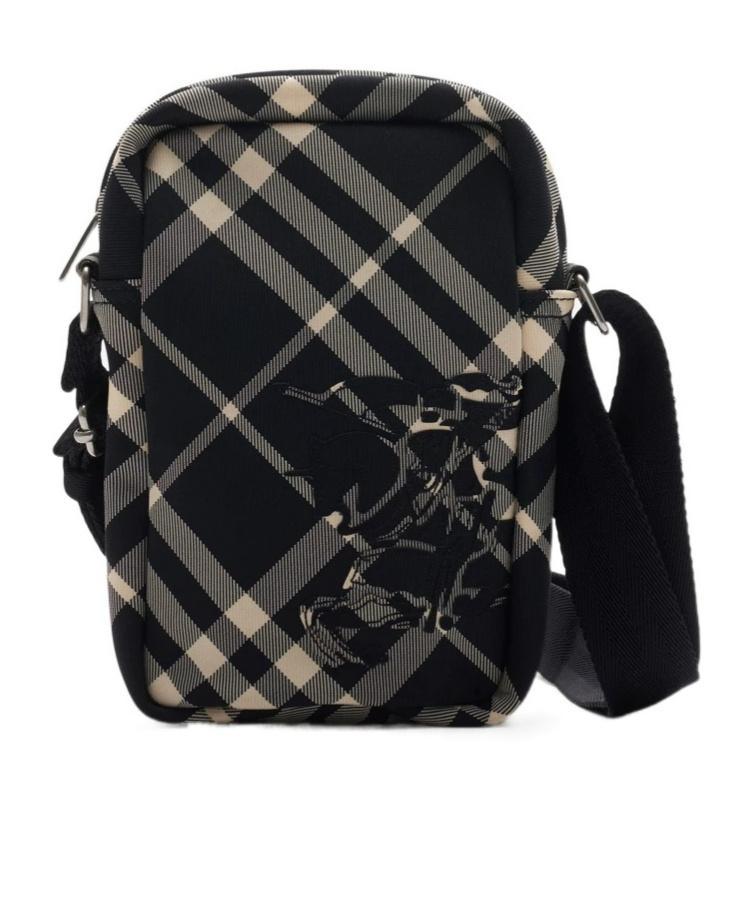 BURBERRY Check Pattern Mobile Phone Bag In Black Product Image
