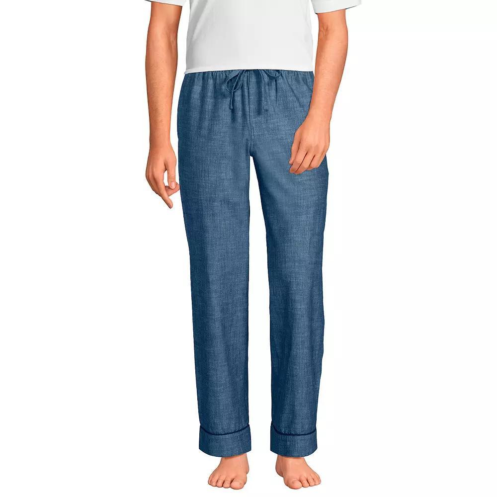 Men's Lands' End Essential Pajama Pants, Size: Medium, Gray Mist Sails Product Image