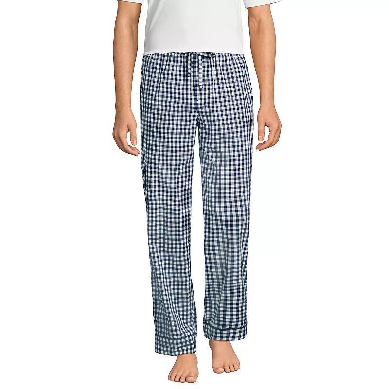 Men's Lands' End Essential Pajama Pants, Size: Medium, Gray Mist Sails Product Image