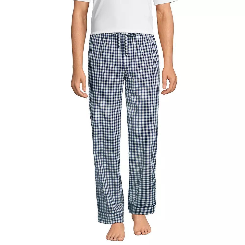 Men's Lands' End Essential Pajama Pants, Size: Medium, Gray Mist Sails Product Image