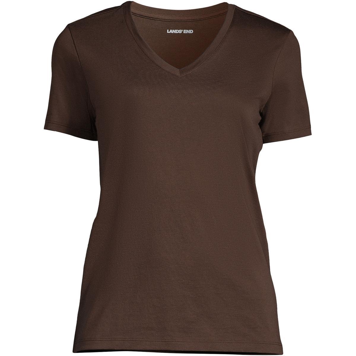 Womens Lands End Relaxed-Fit Supima Cotton V-Neck Tee Product Image