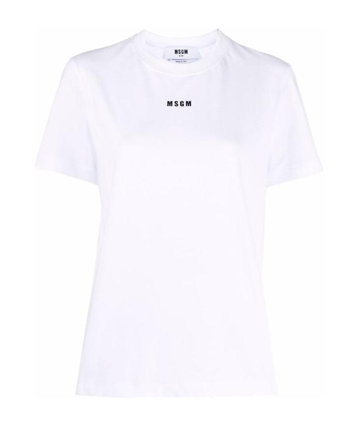 MSGM Logo-print Short-sleeved T-shirt In White Product Image