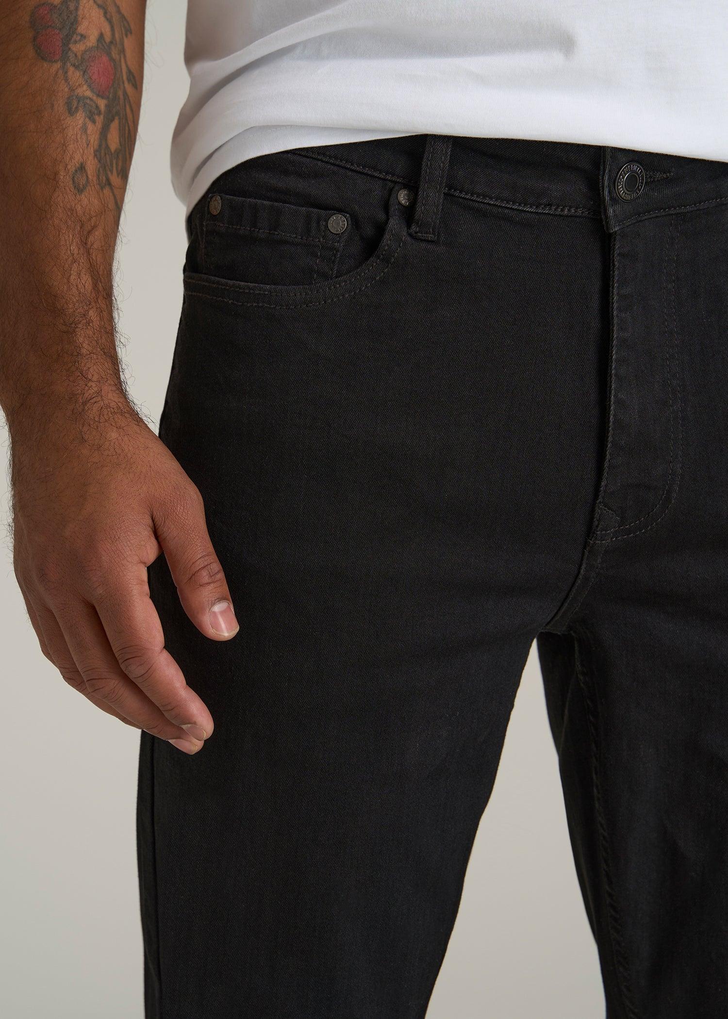 A.T. Basics Men's Dylan Slim Fit Jeans for Tall Men in Black Product Image