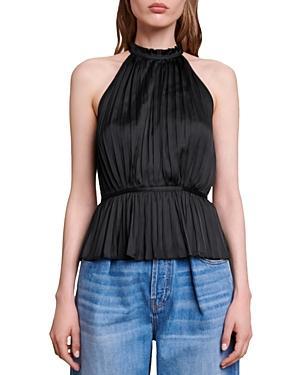 Maje Leville Pleated Halter Top Product Image