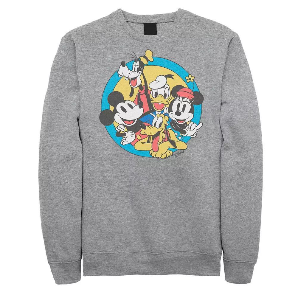 Disney's Mickey Mouse & Friends Big & Tall Retro Group Shot Graphic Fleece, Men's, Size: 5XB, Athletic Grey Product Image